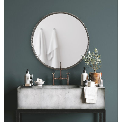 Miroir mural rond texturé