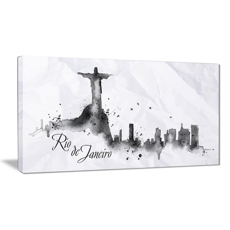 « rio de janeiro silhouette », impression sur toile, H 20 po x l 40 po x P 1po