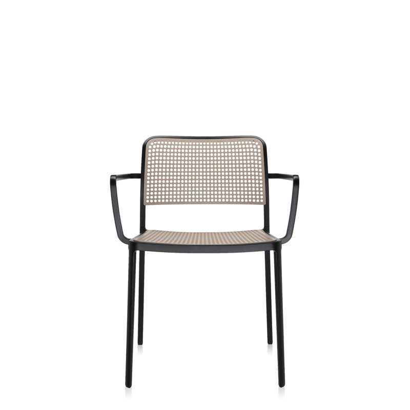 Chaise d'appoint Audrey, Sable, Acier peint en noir