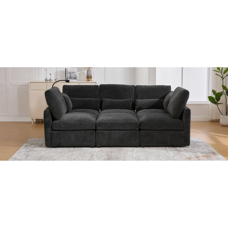 Canapé modulaire Modern, Chenille noir