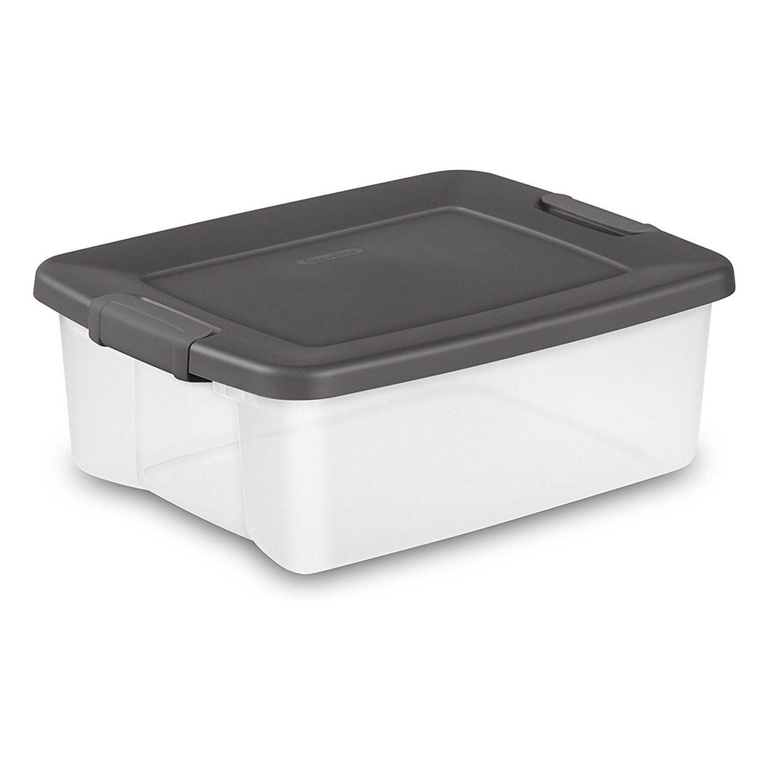 Sterilite ShelfTotes Clear Latched Plastic Storage Container Sterilite Pack