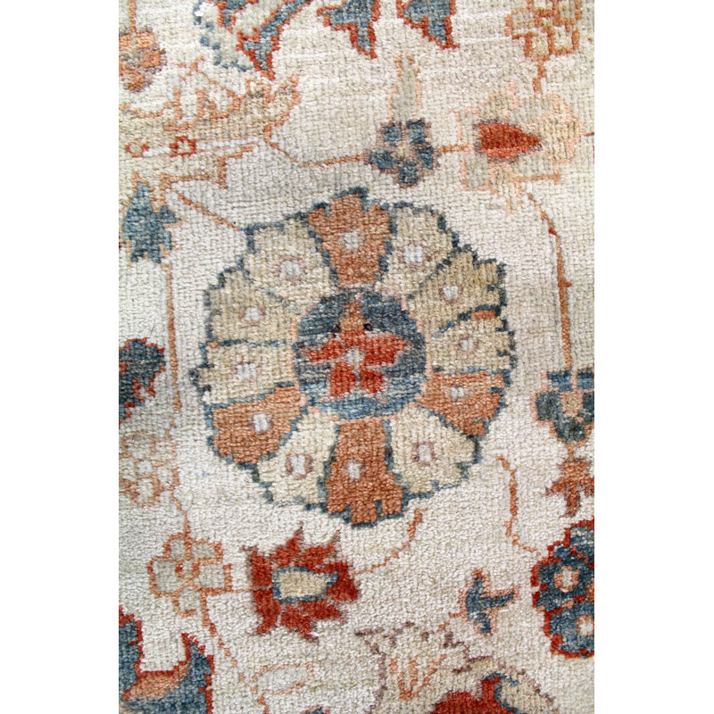 Tapis ivoire / céledon unique 2 pi 8 po x 17 pi 11 po Agra