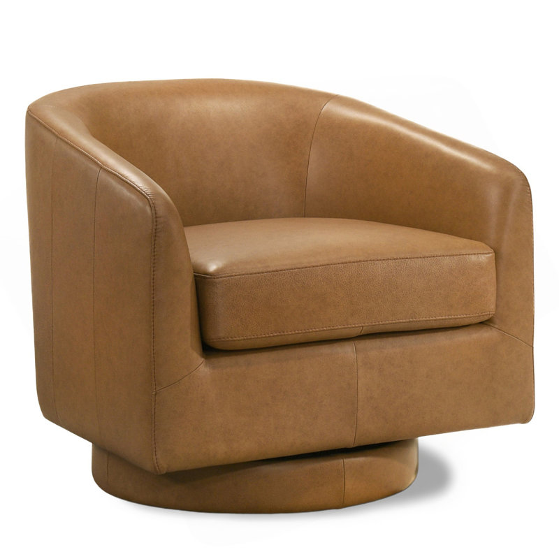Tan Leather Swivel Chair