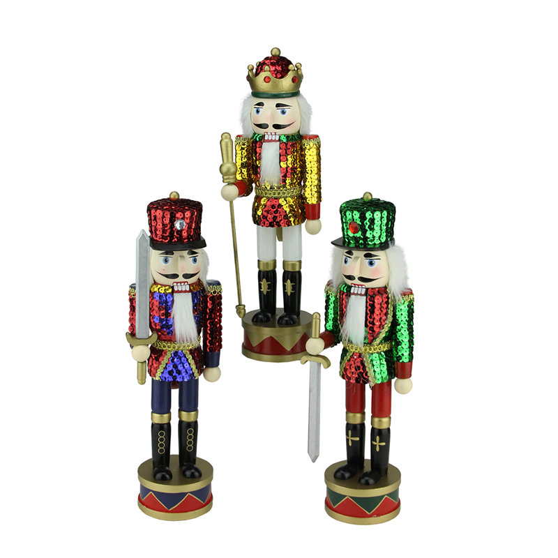 Ensemble de 3 casse-noisettes en bois 14,25 po