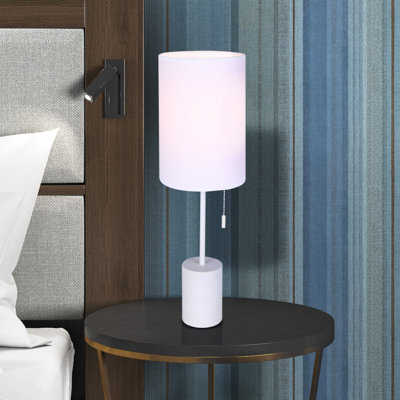 FLINT 23 po Lampe de table avec abat-jour en tissu et interrupteur à chaîne
