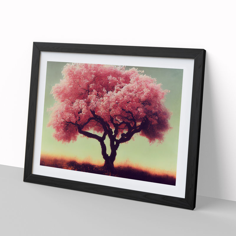 Uplifting Blossom Tree - Framed Print, Black, 46cm H x 64cm W x 2cm D