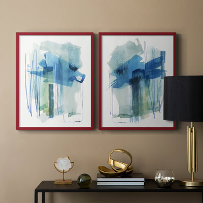 «Abstract Oasis I», reproduction encadrée de qualité supérieure - prête à être accrochée - aucun clou requis - aucun clou requis