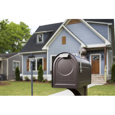 Northpointe Steel Post Mounted Mailbox with Magnetic Closure