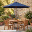 9 FT Patio Umbrella with Adjustable Height, Rope Pulley Lift, Vented Top for Beach-1141150959