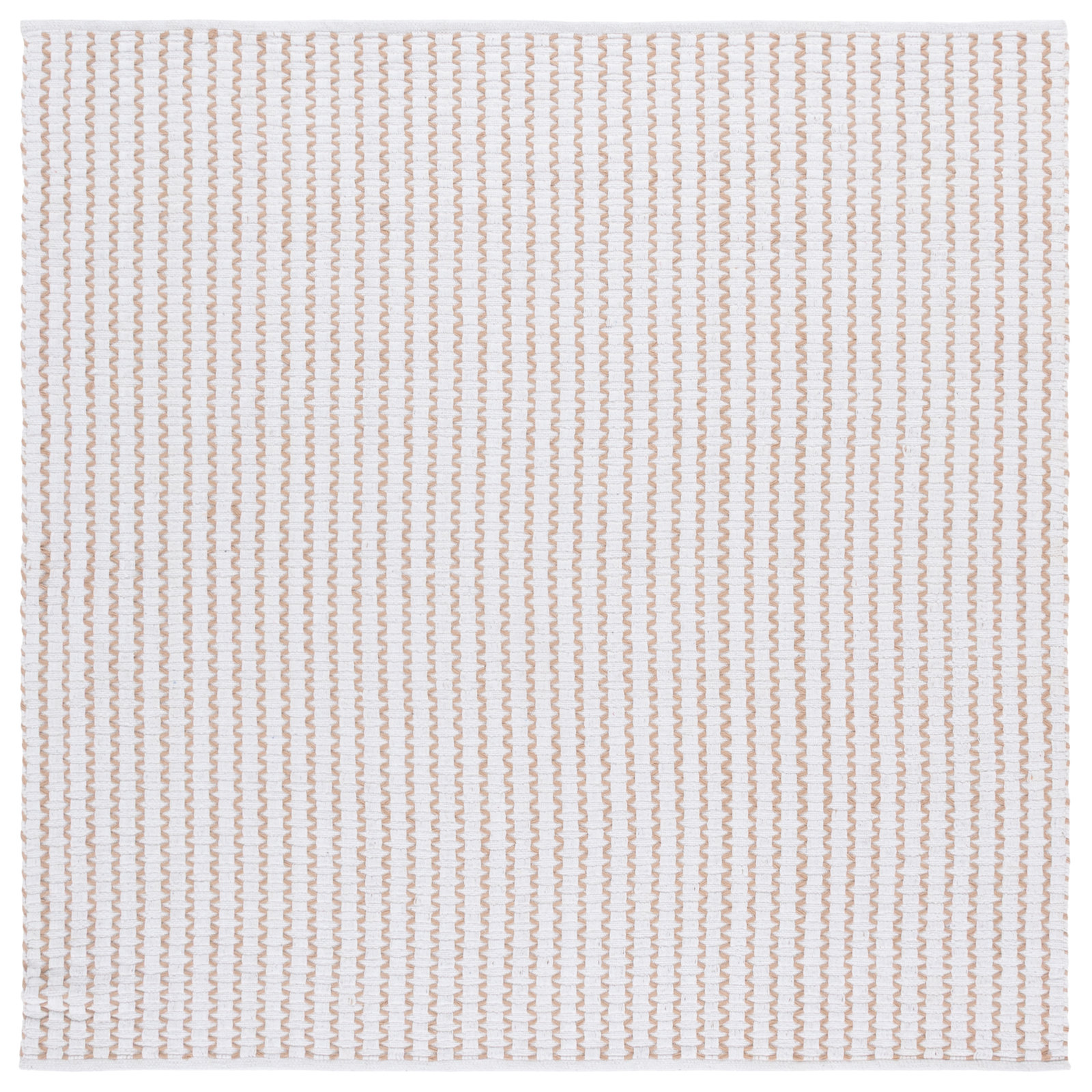 Cape Cod 451 Hand Woven Cotton Pile Chevron / Zig Zag Rug, Square 6'