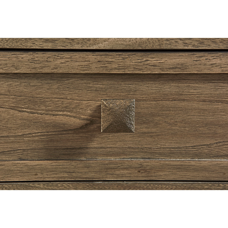 Transitional Gray-Brown Concave Front 1-Drawer Nightstand