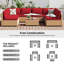 Ensemble de conversation pour patio 9 pièces en osier beige avec tiroirs gris foncé et table d'appoint-1039112352