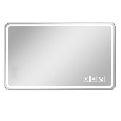 24X40 Inch Wall Mounted Led Mirror For Bathroom, - Fog, , 5 Mm Copper Silver Mirror, Three Colour Changing, Dimmable, Defogging Feature Bathroom Makeup Mounted, Function