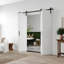 CHIC Mode Doors Porte de grange pliante double à panneaux creux de 72 po x 84 po avec quincaillerie double avec quincaillerie-97771149-116615763