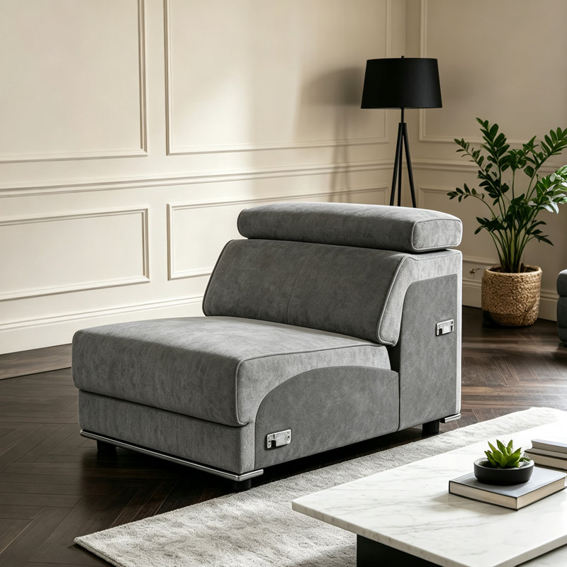 Fauteuil sans accoudoirs moderne en tissu Aarunya