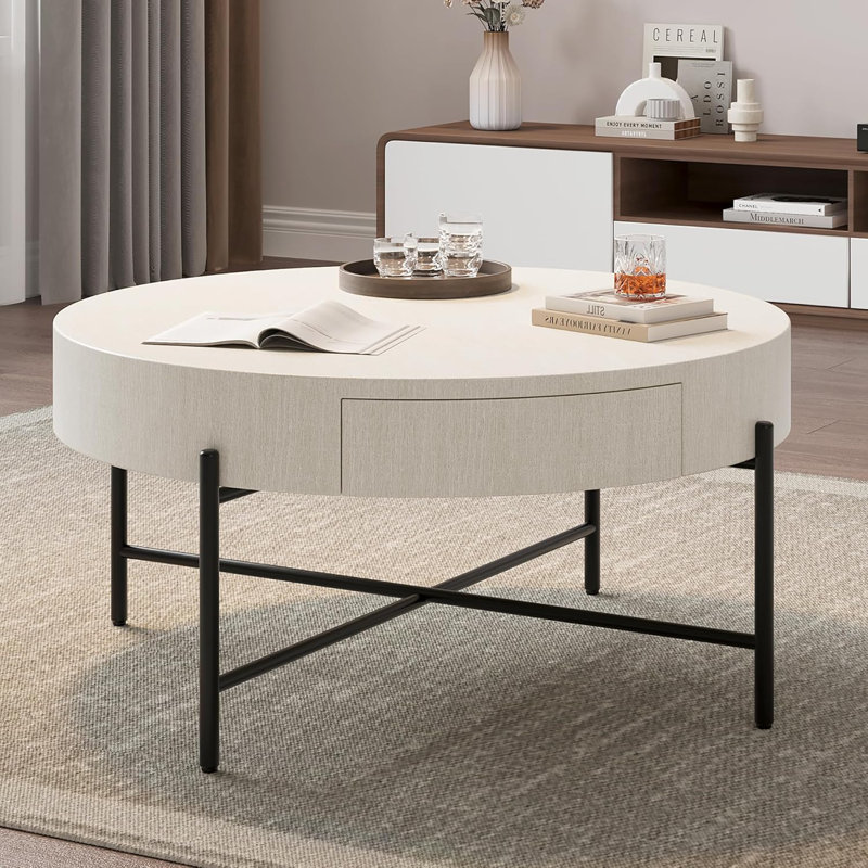 Table basse avec tiroirs, Naturel