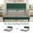Queen Size Bed Frame Velvet Upholstered Platform with Adjustable Vertical Channel Tufted Headboard, No Box Spring Needed, Dark Green-1371623001