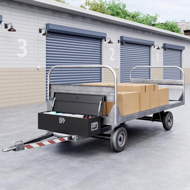 30 Inch Steel Heavy Duty Truck Bed Tool Box, Trailer Tongue Tool Box With Lock And Keys, Tool Box For Storage, Utility Trailer Tool Box For Truck, Pickup, RV, Trailer