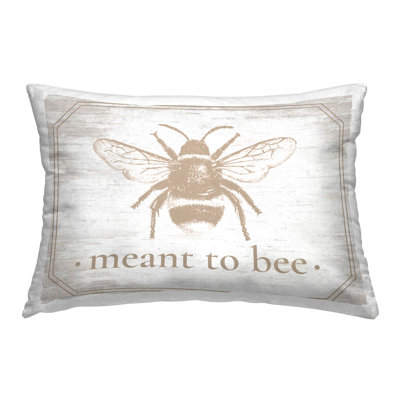 Distressed Meant To Bee Decorative Printed Throw Pillow Design by Lettered and Lined