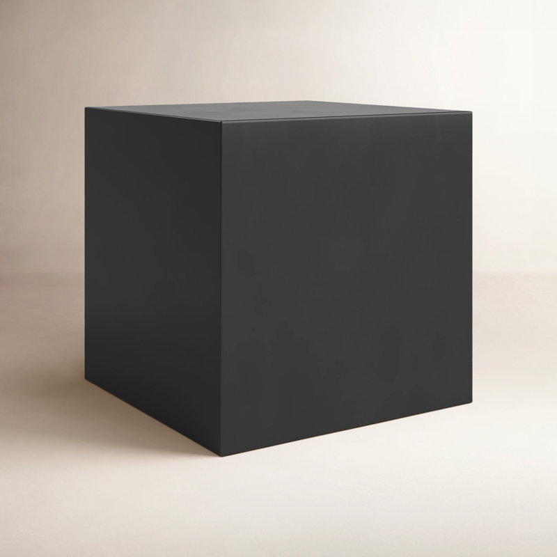 Jules Steel Top End Table, 16" H x 16" W x 16" D, Black