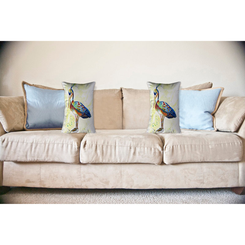 Fancy Heron Multicolor Indoor/Outdoor Reversible Pillow 16x20