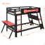 Twin Size Bunk Bed With Two Built-In Gaming Desks, Usb Desktop Ports & Pegboard Organizer-1783103606-1783103605