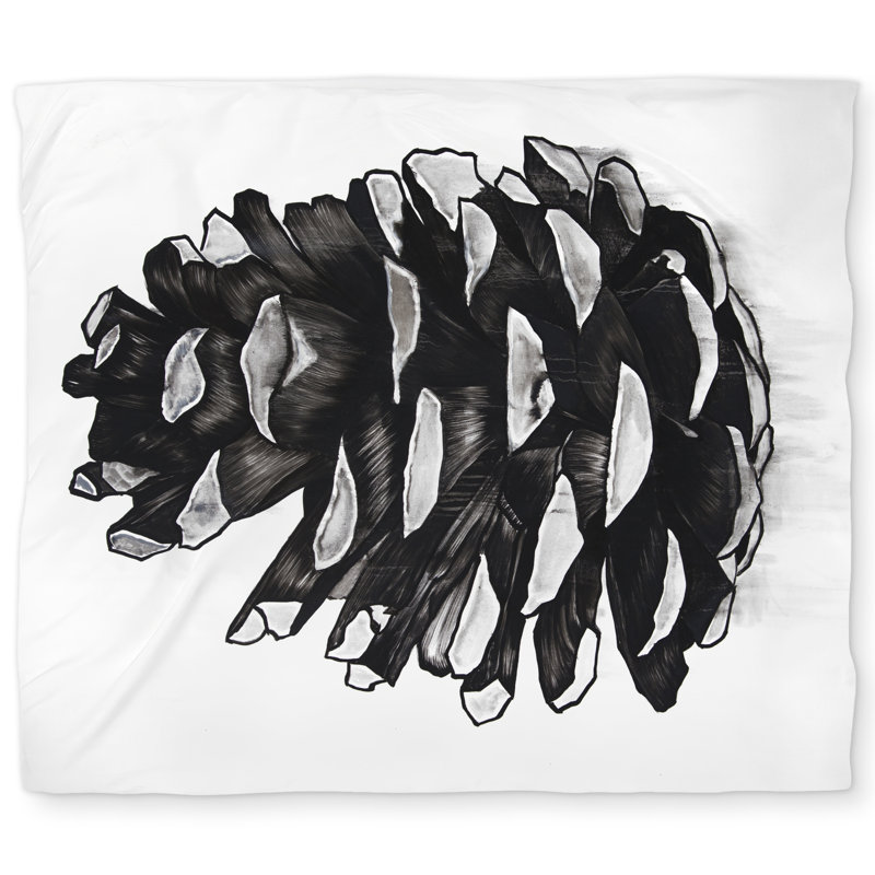 Pine Cone Rustic Botanical King Duvet Cover White Back, King Duvet Cover