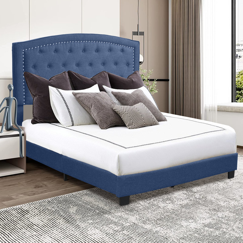 Jonithan Upholstered Bed, Queen, Blue