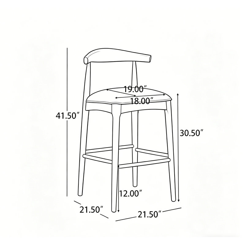 Ensemble de tabourets de bar modernes, Noir, Tabouret de bar (siège d'une hauteur de 30,5 po), Noir