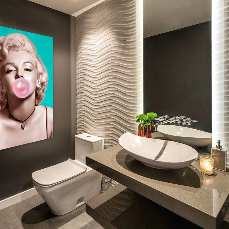 «Bubblegum Marilyn» par N Perez, impression, H 20 po x l 16 po x P 2,5 po, Aluminium