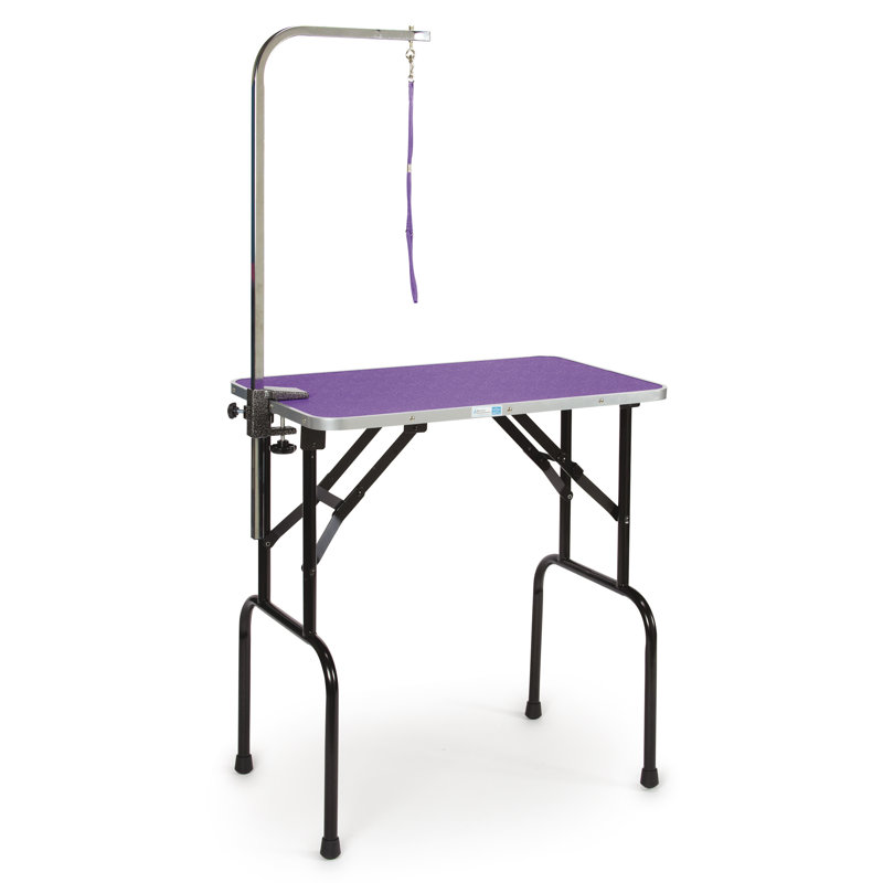 48'' Metal Foldable Dog Folding Grooming Table, 48" H x 21.5" W x 37.8" D, Purple
