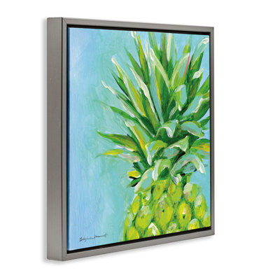 Ananas tropical sur fond bleu