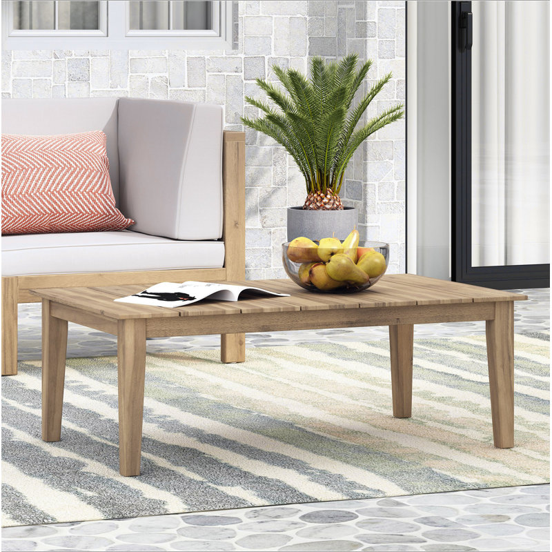 Table basse d'extérieur en bois d'acacia