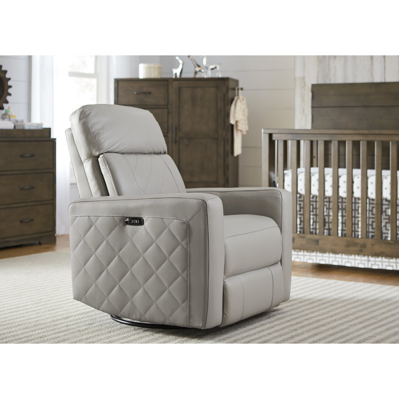 Azcuy Upholstered Swivel Reclining Glider, Cloudy