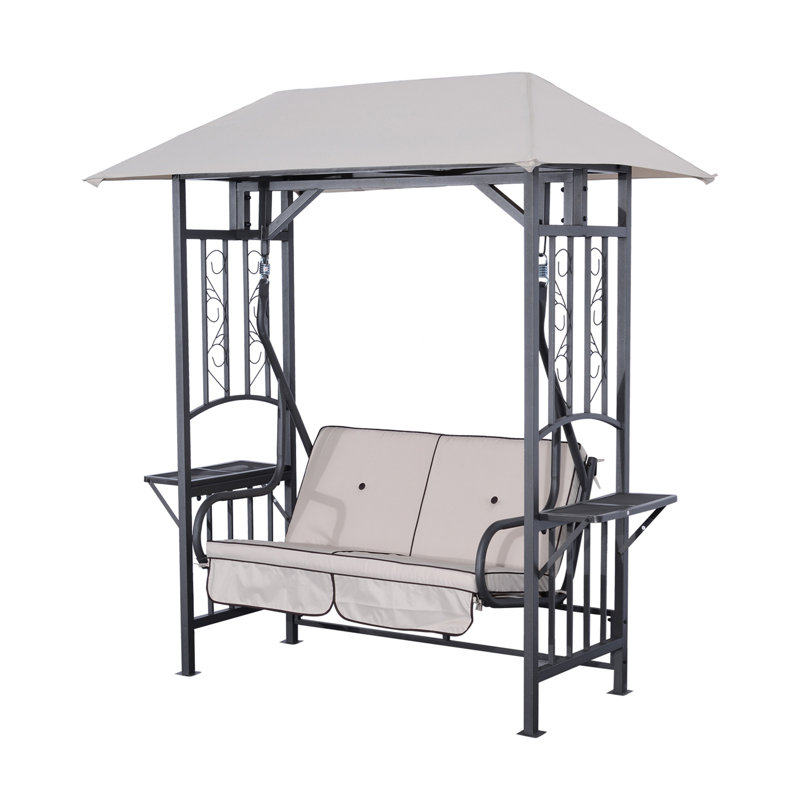 Colemon 2 Person Metal Hanging Porch Swing and Cushions