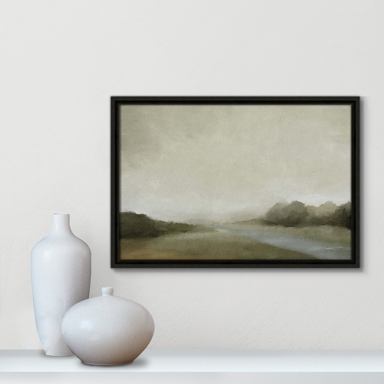 Vanora "Lovers Creek" Painting, 13.5" H x 19.5" W, Espresso