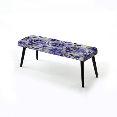 Banc rembourré floral noir Truong