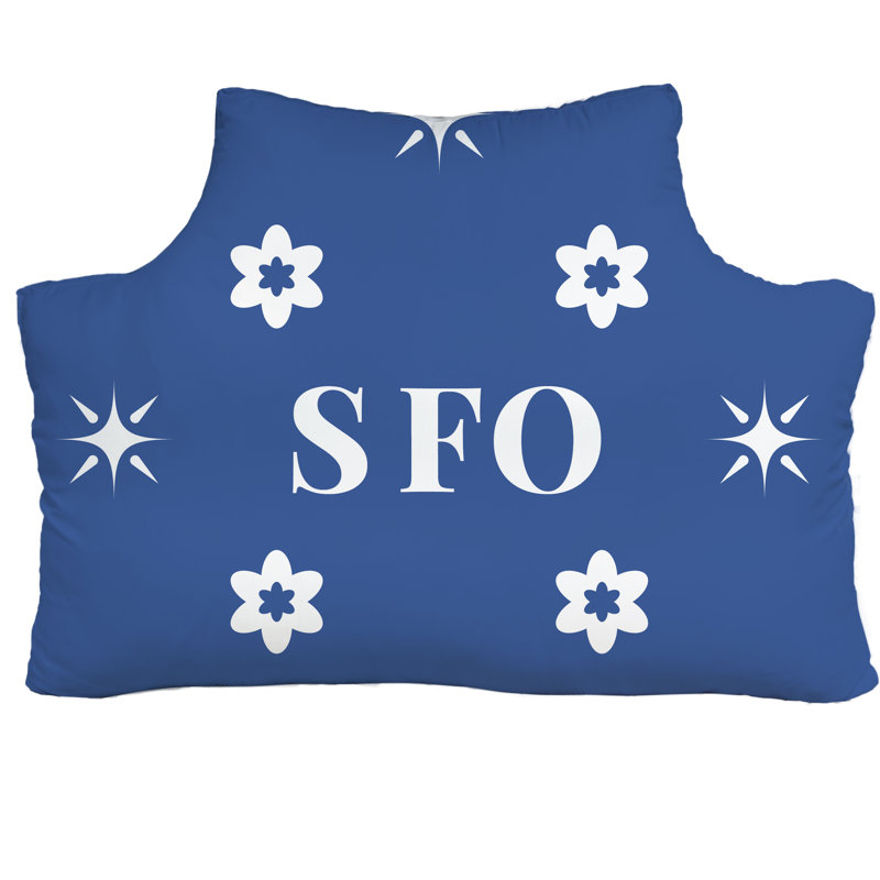 San franciscon basketball couleurs blanc bleu blanc tête de lit simple 39,5 po x 29,5 po