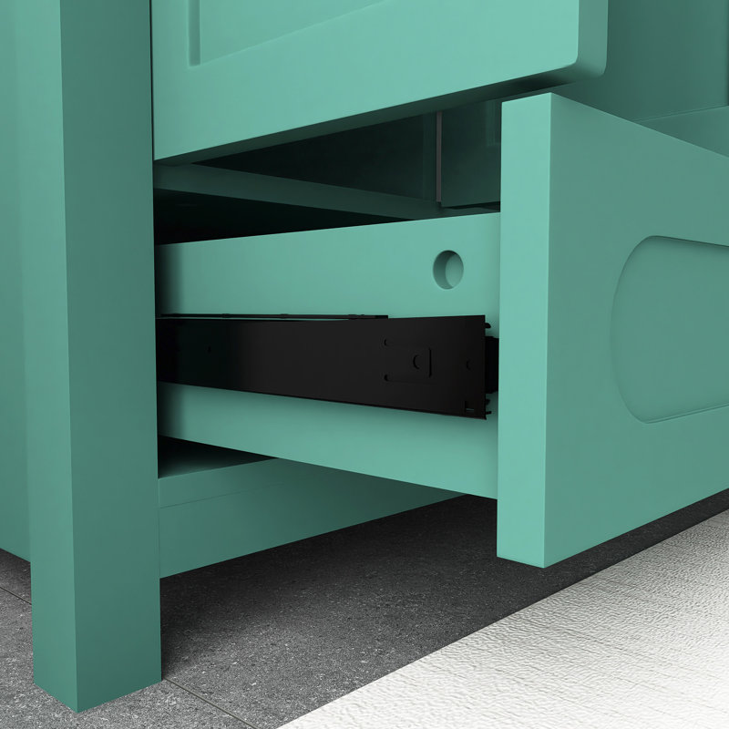 Ensemble de meuble-lavabo 48 po avec lavabo en céramique, Vert