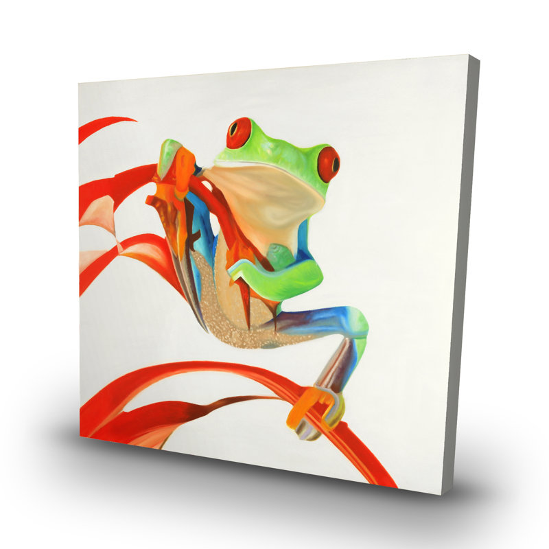 Red-eyed frog - 32"x32" art on canvas