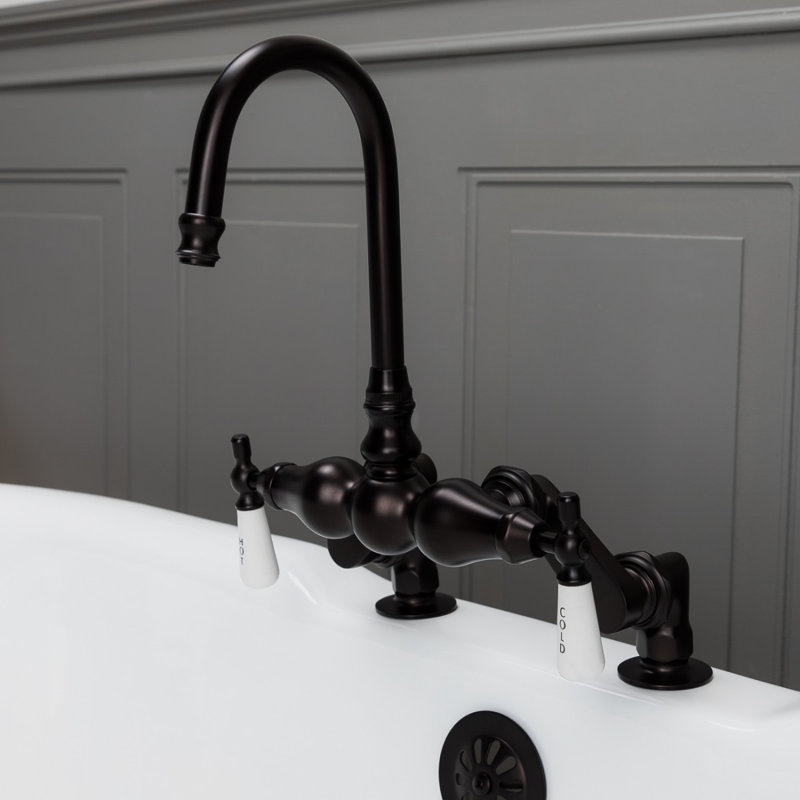 2 Handle Deck Clawfoot Tub Faucet, Oil Rubbed Bronze