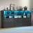 6 Drawers Dresser With 7 Storage Cubbies, LED Chest Of Drawers With Power Outlet-1232146212