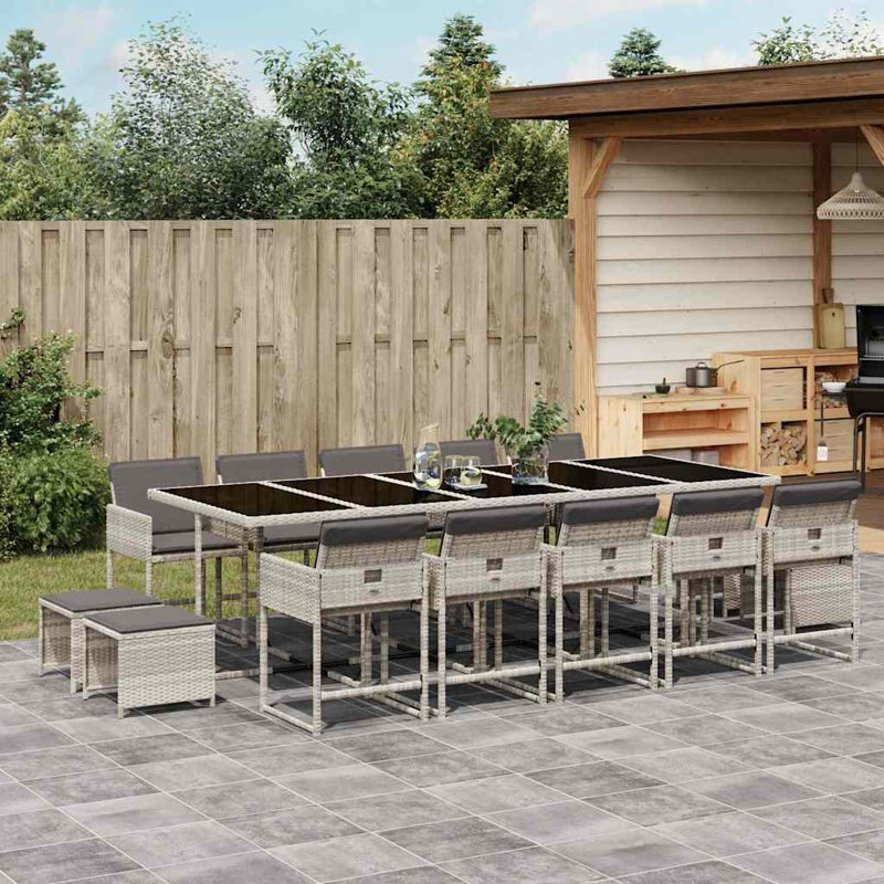 Patio Dining Set with, 14, 73cm H x 275cm W x 106cm D