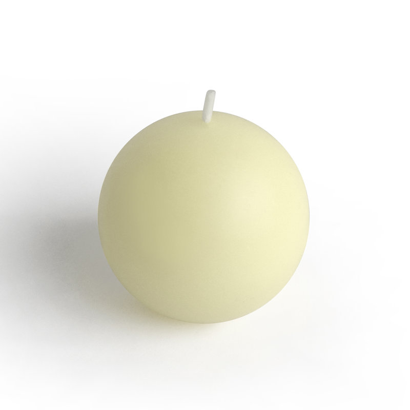 White 4-Inch Citronella Ball Candles, Set of 2