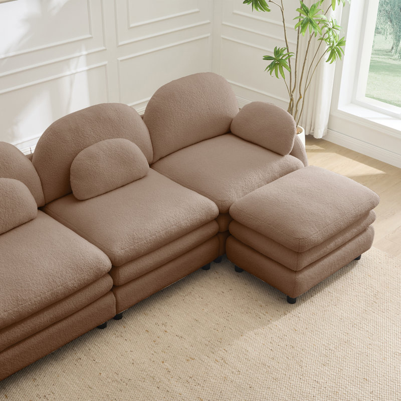 Canapé 3 places Teddy, Brown Teddy, 35.4" H x 98.2" W x 55.5" D