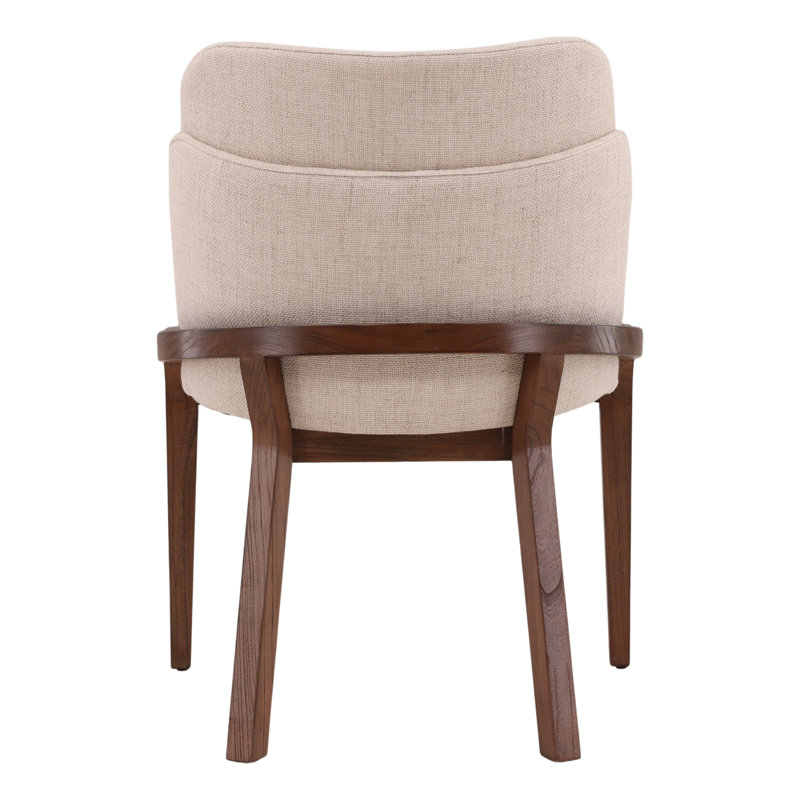 Jacquelyn Elm Upholstered Dining Chair, Off-white, Brown, Beige
