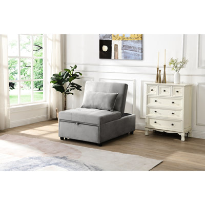 Lit pliant gris - polyvalent pour différentes scènes. Économiseur d'espace et d'utilisation. Peut être utilisé comme table à thé, fauteuil, lit simple. Conception ergonomique. Matériau en velours. Limitation de poids de 264 lb. 39,27 po