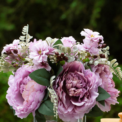Silk Peony Arrangement in Vase