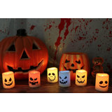 Halloween Flameless Votive Candles Colour Changing with Remote Timer
