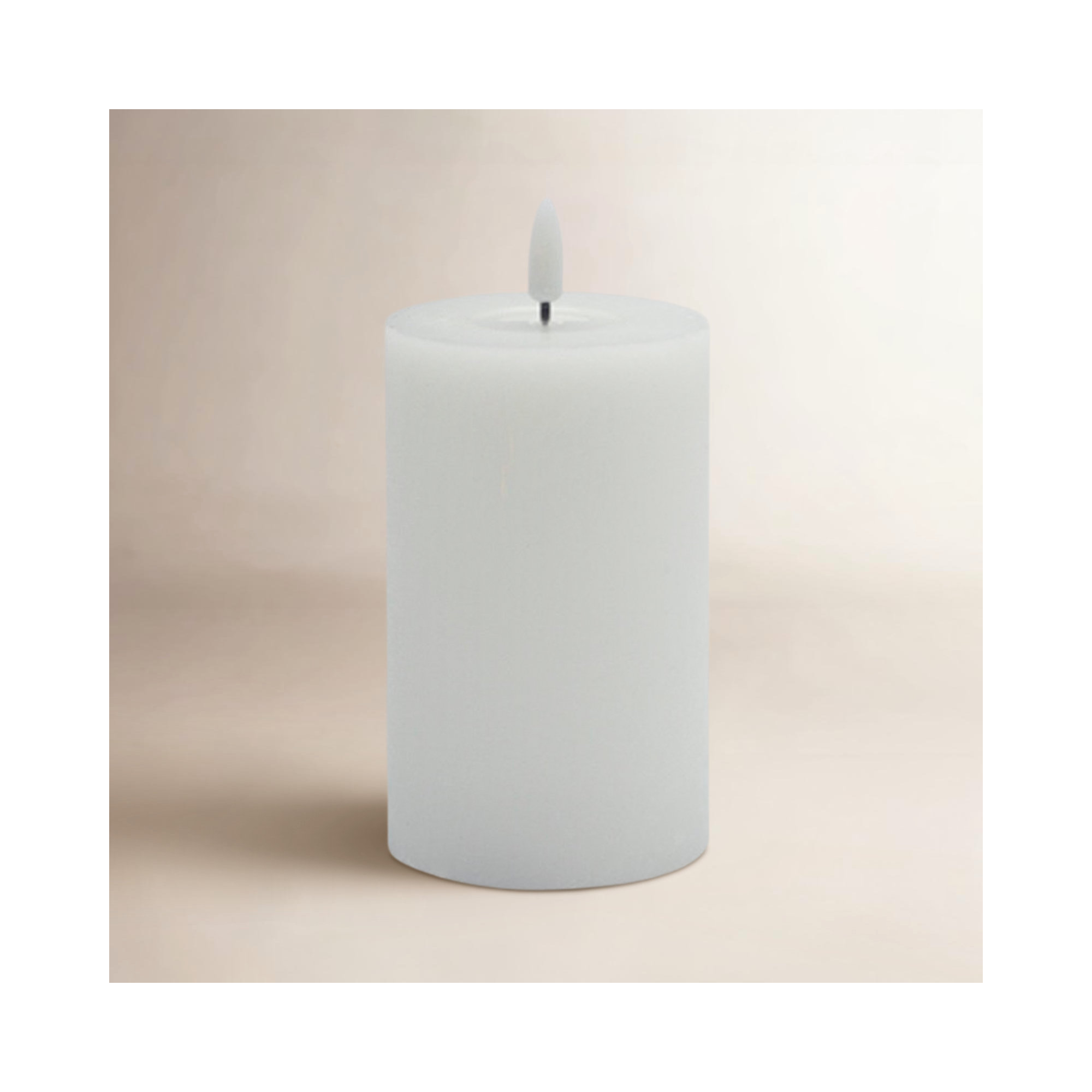 Small Flameless Pillar Candle, White